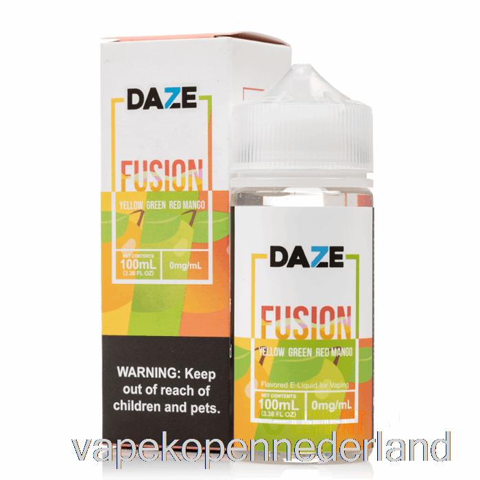 Vape Nederland Geel Groen Rood Mango - 7 Daze Fusion - 100ml 6mg